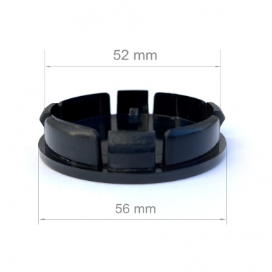 Wheel Center Caps Black Outer Diameter 56 mm / Inner Diameter 52 mm