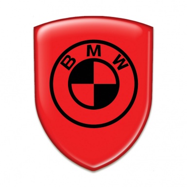 BMW Logo Emblem Racing Edition Red Base Black Logo 