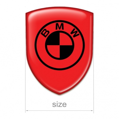 BMW Logo Emblem Racing Edition Red Base Black Logo 