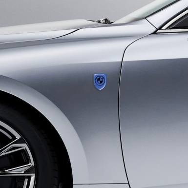 BMW Tuning Emblem Stylish Blue Base Black Logo 