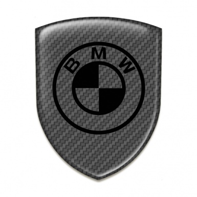 BMW 3D Gel Emblem Carbon Background Black Logo 