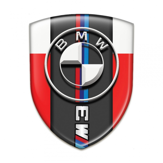 BMW M3  Tuning Emblem Red White Background Version 