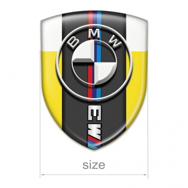 BMW M3 Self Adhesive Car logo Emblem Yellow White Background Version 