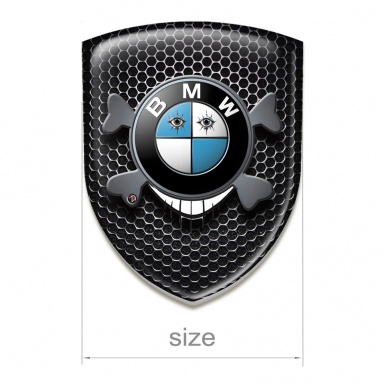 BMW Logo Emblem Perforated Steel Base and Smale Logo Style 