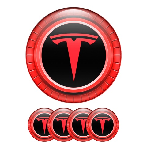Tesla Wheel Emblem Stickers Center Cap 3D Red Devil