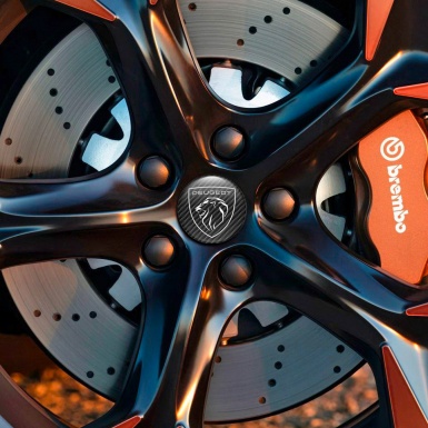 Peugeot Wheel Emblems Center Cap Carbone Edition