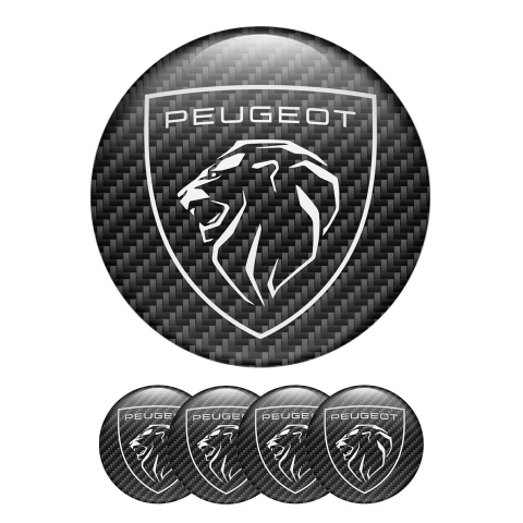 Peugeot Wheel Emblems Center Cap Carbone Edition