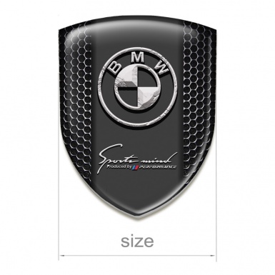 BMW Auto Emblem Black Honeycomb Base Stone Logo Style 