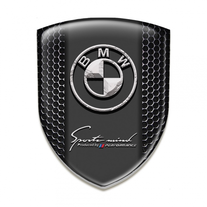 BMW Auto Emblem Black Honeycomb Base Stone Logo Style 