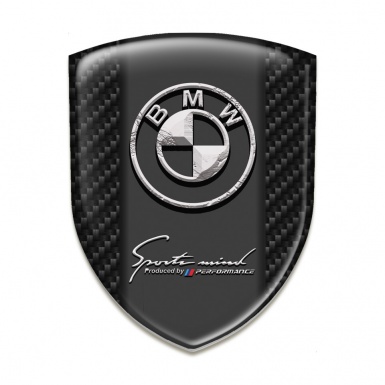 BMW Logo Emblem Black Carbon Stone Logo Effect 