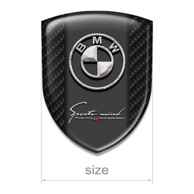 BMW Logo Emblem Black Carbon Stone Logo Effect 