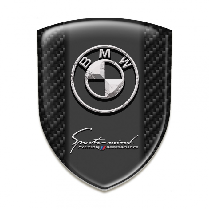 BMW Logo Emblem Black Carbon Stone Logo Effect 