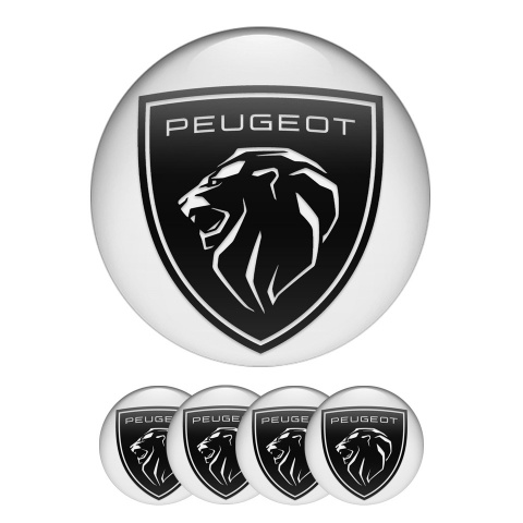 Peugeot Wheel Center Emblem Stickers White
