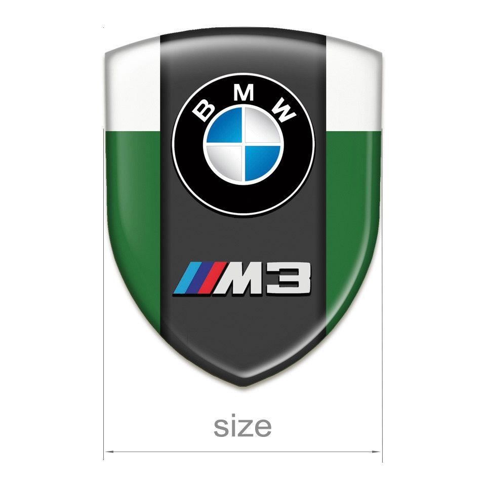 BMW M3 Resin Sticker Green White Edition | Domed Emblems | Stickers | X ...