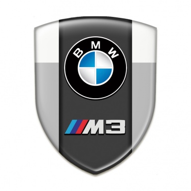 BMW M3 Tuning Emblem Grey White Edition 