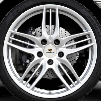 Porsche Wheel Emblems Center Cap Gradient White