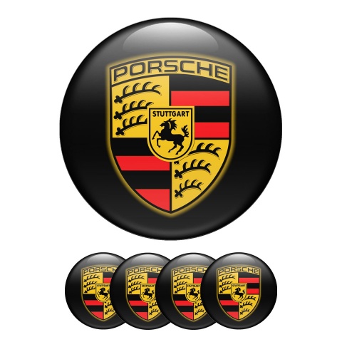 Porsche Wheel Emblems Center Cap Aggressive Yellow Edition