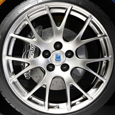 Subaru Wheel Emblems Center Cap Gradient Creme White