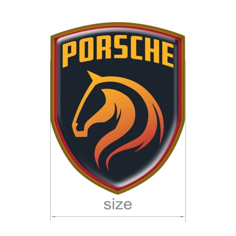 Porsche Emblem Silicone Sticker New Designer Style