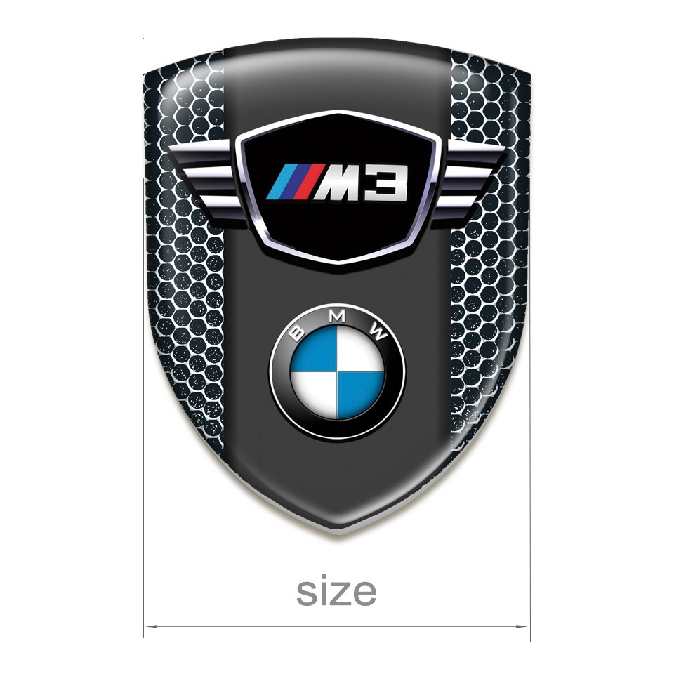 BMW M3 Silicone Car Decal Badge Perforated Mettal Type | Domed Emblems ...
