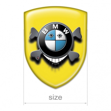 BMW Domed Emblem Racing Edition Yellow base and Smile Logo 
