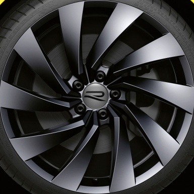 VW R Line Wheel Emblems Carbon Black