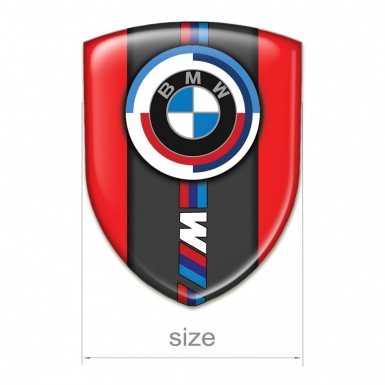 BMW M Power Car Accessories Badge Red Edition 