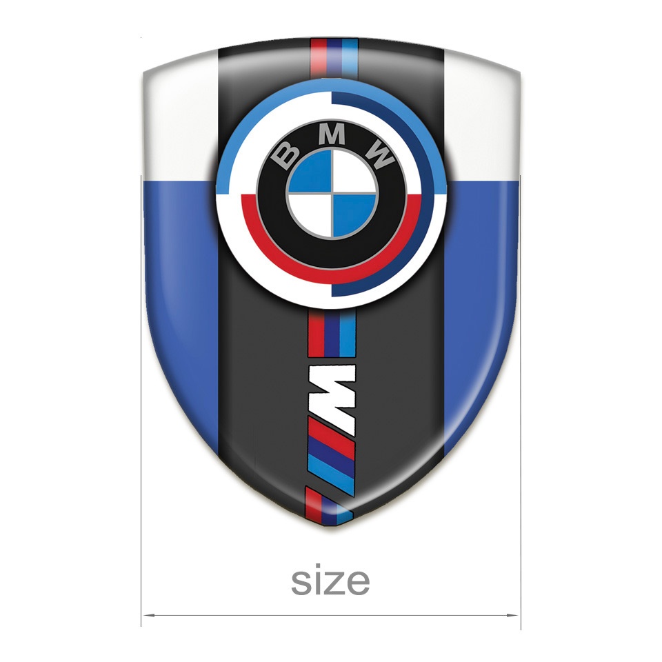 BMW M Power Emblem Badge Logo Blue White Edition | Domed Emblems ...