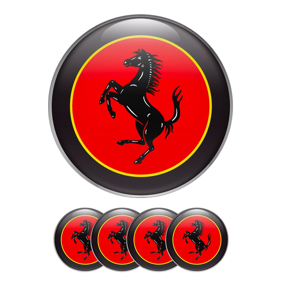 Ferrari Stickers Superior Quality Silicone Coated Center Wheel Cap Decals  Hand Made Logo Emblem Set of 4 Pcs -  Israel
