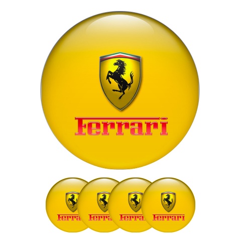 Ferrari Wheel Center Cap Emblems Yellow Logo