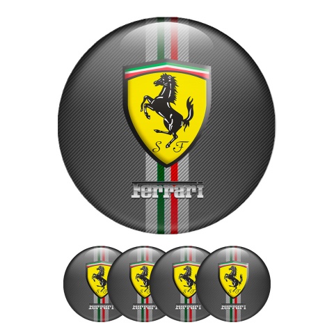 Ferrari Stickers for Wheel Center Caps Carbon Edition