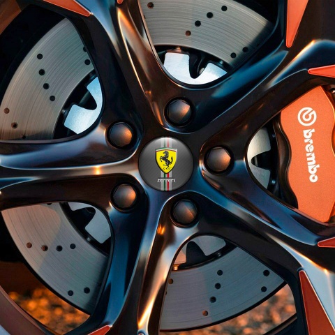Ferrari Stickers for Wheel Center Caps Carbon Edition
