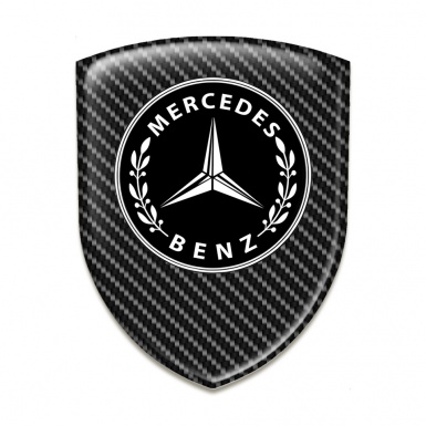 Mercedes Benz 3D Gel Emblem Black Grey Fibers Design 