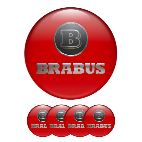 4X Mercedes BRABUS Black Red Alloy Wheel Hub Centre Caps Emblem Badge 75MM  