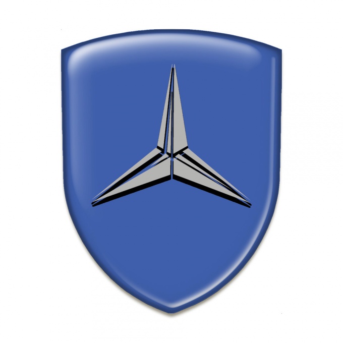 Mercedes Silicone Car Decal Badge Blue Base Grey Logo Edition 