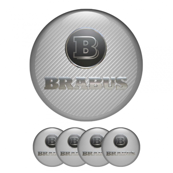 Mercedes Brabus Emblem Wheel Center Caps Black Grey Ring