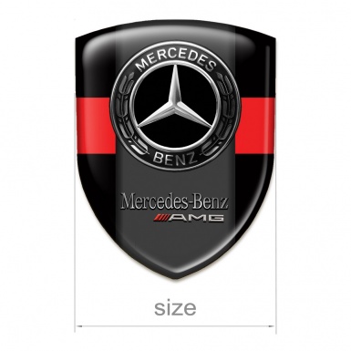 Mercedes AMG Auto Emblem Black with Red Tape Design 