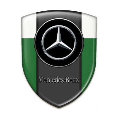 Mercedes Benz Car Interior Badge Green White Base silver Logo 