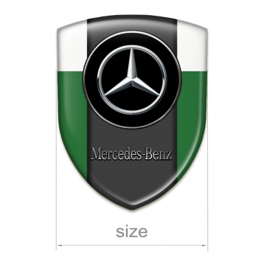 Mercedes Benz Car Interior Badge Green White Base silver Logo 