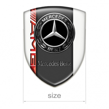 Mercedes Benz Tuning Emblem White Print Amg Style 