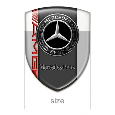 Mercedes Benz Emblem Exterior Grey White Print AMG Style 