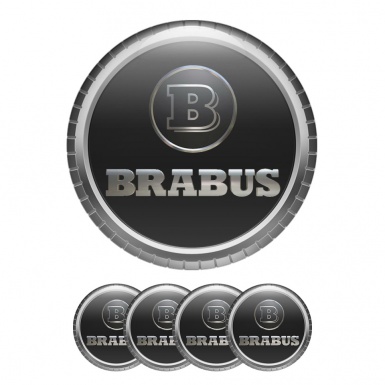 Mercedes Brabus Sticker Wheel Center Hub Cap All Gray, Wheel Emblems, Stickers