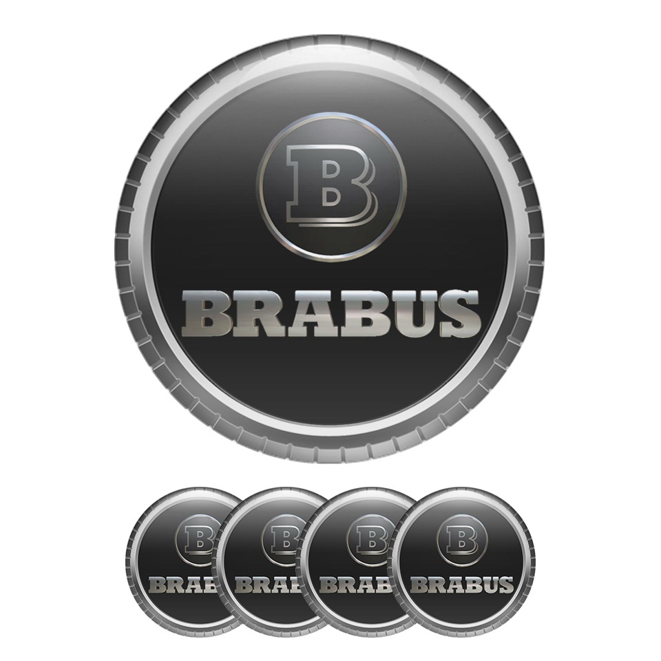 3D Print All sizes Brabus Decal Sticker for Laptop,Tablet, Phone, Rims -  Wheel Caps - Wheel Center Hub Domed Logo