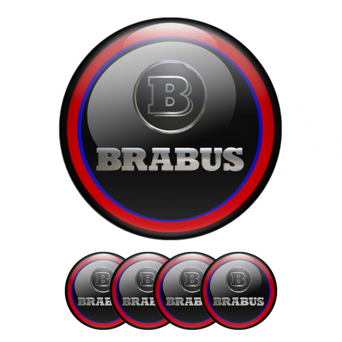 Mercedes Brabus Emblem Wheel Center Caps Black Ring, Wheel Emblems, Stickers
