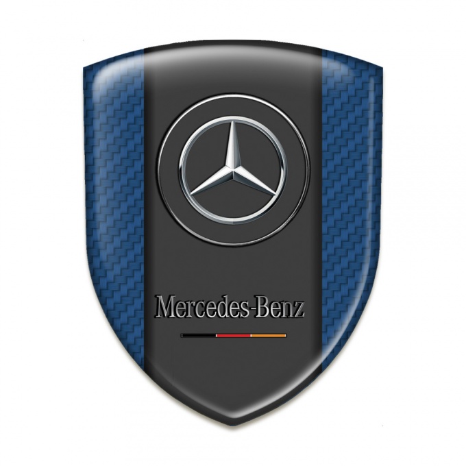 Mercedes Benz Domed Emblem Navy Blue carbon Version 