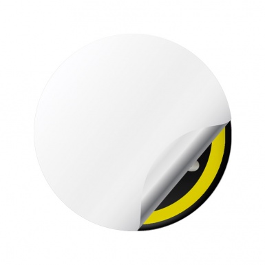 Mercedes Brabus Emblem Wheel Center Caps Black Yellow Ring