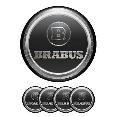 Mercedes Brabus Emblems Wheel Center Cap Black 3D Ring