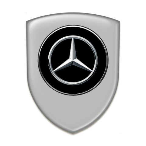 Mercedes Self Adhesive Emblem Logo Grey Base Silver Logo Design 