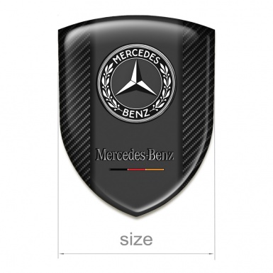 Mercedes Benz 3D Gel Emblem Black Fibers Pattern  