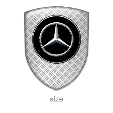 Mercedes Silicone Badge Mesh Effect Background Silver Logo 